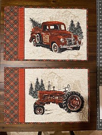 8 Truck & Tractor Christmas Placemats