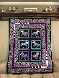 Horsen Around Quilt - Purple