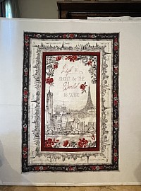 Travel The World Quilt with Dark Red
