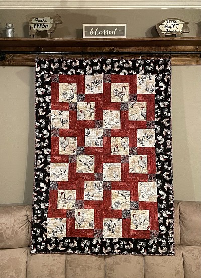 French Country Rooster Quilt $300